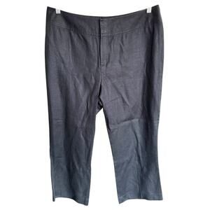 Vtg Banana Republic Women's 100% Linen Pants Black Cropped Office Siren sz 14